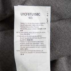 Pre Owned Emporio Armani Grey Wool Contrast Trim Button Front Shirt M