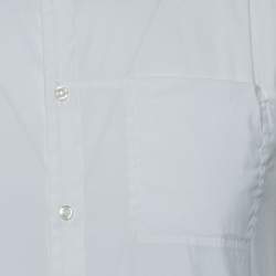 Pre Owned قميص أمبوريو أرماني أزرار أمامية ياقة مرتفعة قطن أبيض مقاس متوسط