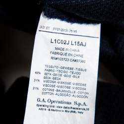 Pre Owned Emporio Armani Navy Blue Knit Button Front Shirt L