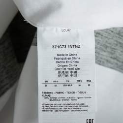 Pre Owned Emporio Armani White Cotton Contrast Trim Zip Front Slim Fit Shirt M