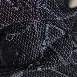 Pre Owned Emporio Armani Black Patterned Knit Long Sleeve T-Shirt L