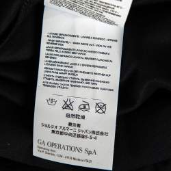 Pre Owned Emporio Armani Black Abstract Printed Cotton Crewneck T-Shirt M