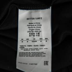 Pre Owned Emporio Armani Black Abstract Printed Cotton Crewneck T-Shirt M