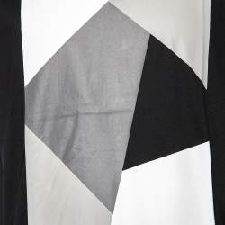 Pre Owned Emporio Armani Black Abstract Printed Cotton Crewneck T-Shirt M