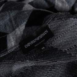 Pre Owned كارديغان أمبوريو أرماني أزرار أمامية تريكو نمط هندسي مونوكروم مقاس متوسط