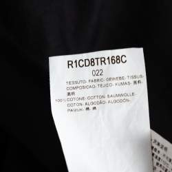 Pre Owned قميص إمبوريو أرماني قطن مطبوع أسود بأزرار أمامية مقاس كبير جدًا - إكس لارج