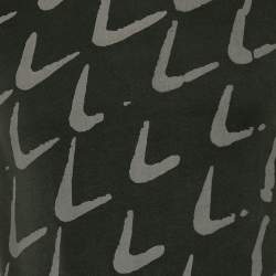 Pre Owned Emporio Armani Olive Green Printed Cotton Crewneck T-Shirt S