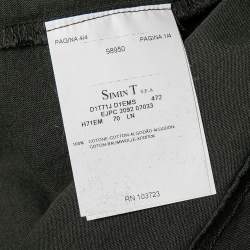 Pre Owned Emporio Armani Olive Green Printed Cotton Crewneck T-Shirt S