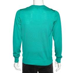 Pre Owned Emporio Armani Green Wool Crewneck Jumper XL