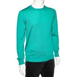 Pre Owned Emporio Armani Green Wool Crewneck Jumper XL