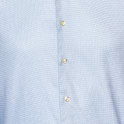 Pre Owned Emporio Armani Blue Cotton Button Front Shirt L