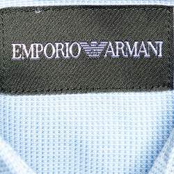 Pre Owned Emporio Armani Blue Cotton Button Front Shirt L