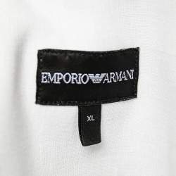 Pre Owned Emporio Armani White Cotton & Linen Button Front Shirt XL