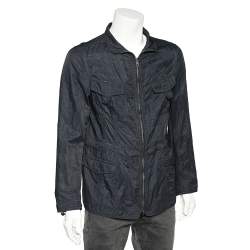 Pre Owned Emporio Armani Midnight Blue Cotton Utility Jacket M