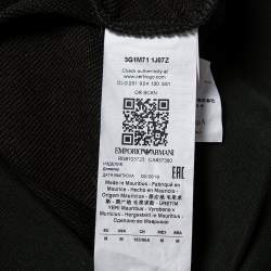 مملوكة مسبقًا Emporio Armani Green Cotton Manga Bear Logo Embroidered Hoodie M 