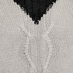 Pre Owned Emporio Armani Monochrome Cable Knit Turtleneck Sweater XXXL