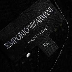 Pre Owned Emporio Armani Monochrome Cable Knit Turtleneck Sweater XXXL