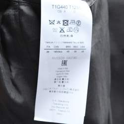 Pre Owned Emporio Armani Grey Wool Cut-Out Patterned Single Breasted Blazer M 