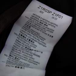 Pre Owned Emporio Armani Brown Leather Zip Front Jacket XS