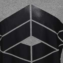 Pre Owned Emporio Armani Grey Printed Cotton Long Sleeve T-Shirt L