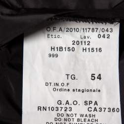 Pre Owned Emporio Armani Black Synthetic & Leather Inset Matt Line Jacket XXL