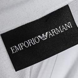 Pre Owned Emporio Armani White Cotton Contrast Trim Polo T-Shirt 3XL
