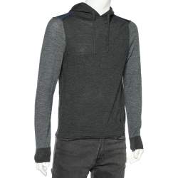 Emporio Armani Color Block Wool Hooded Sweatshirt M