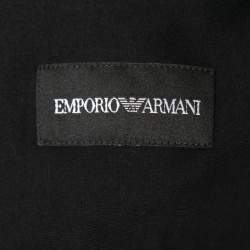 Pre Owned Emporio Armani Black Stretch Knit Long Sleeve Shirt S