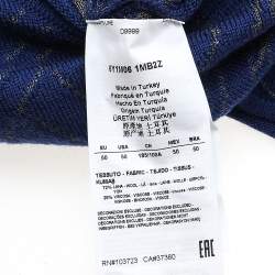 Pre Owned Emporio Armani Blue Patterned Knit Crewneck Sweater L