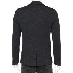 Pre Owned Emporio Armani Navy Blue Wool Knit Johnny Line Blazer M