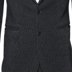 Pre Owned Emporio Armani Navy Blue Wool Knit Johnny Line Blazer M
