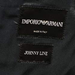 Pre Owned Emporio Armani Navy Blue Wool Knit Johnny Line Blazer M