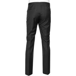 Pre Owned Emporio Armani Charcoal Grey Wool tapered Leg Pants XXL