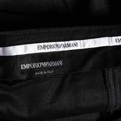 Pre Owned Emporio Armani Charcoal Grey Wool tapered Leg Pants XXL