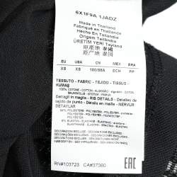 Pre Owned Emporio Armani Black Logo Embroidered Cotton Pique Polo T-Shirt XS