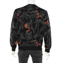 Emporio Armani Charcoal Grey Camouflage Intarsia Knit Crewneck Sweater XL