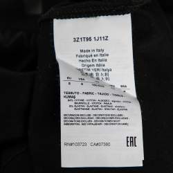 Pre Owned تي شيرت امبوريو أرماني قطن أسود مطبوع برقبة عريضة مقاس صغير (سمول )