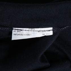 Pre Owned Emporio Armani Navy Blue Cotton Printed Crew Neck T-Shirt S