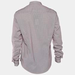 Pre Owned Emporio Armani Burgundy Cotton Slim Fit Shirt XXL