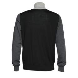 Pre Owned Emporio Armani Colorblock Rib Knit Turtleneck Jumper XXXL