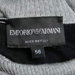 Pre Owned Emporio Armani Colorblock Rib Knit Turtleneck Jumper XXXL