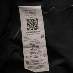 Pre Owned Emporio Armani Black Logo Printed Cotton Short Sleeve T-Shirt M