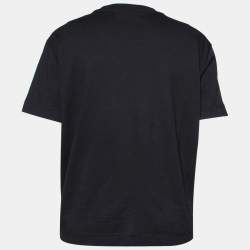 Pre Owned Emporio Armani Black Cotton Logo Printed Crew Neck T-Shirt XL