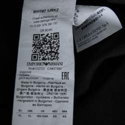 Pre Owned Emporio Armani Black Cotton Logo Printed Crew Neck T-Shirt XL