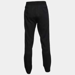 Pre Owned Emporio Armani Black Textured Knit Jogger Pants XXL