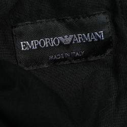 Pre Owned Emporio Armani Black Textured Knit Jogger Pants XXL
