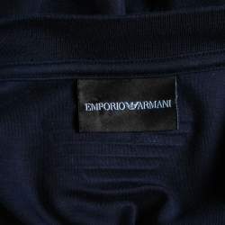 مملوكة مسبقًا Emporio Armani Navy Blue Cotton Crew Neck T-Shirt M