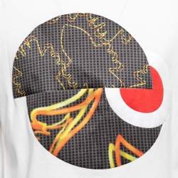 Pre Owned Emporio Armani White Printed Cotton Short Sleeve T-Shirt M