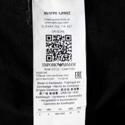 Pre Owned Emporio Armani Black Textured Knit Short Sleeve Polo T-Shirt L