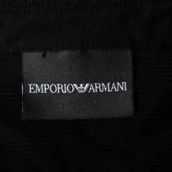 Pre Owned Emporio Armani Black Textured Knit Short Sleeve Polo T-Shirt L